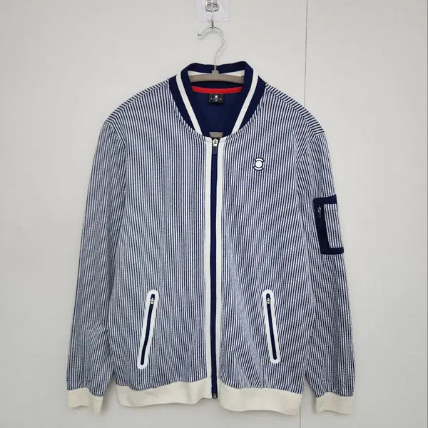 [BUNJANG] W wideangle Men's Golf Jacket Zip-Up Blouson Blue / [와이드앵글] 100 남 골프자켓 골프집업 블루종