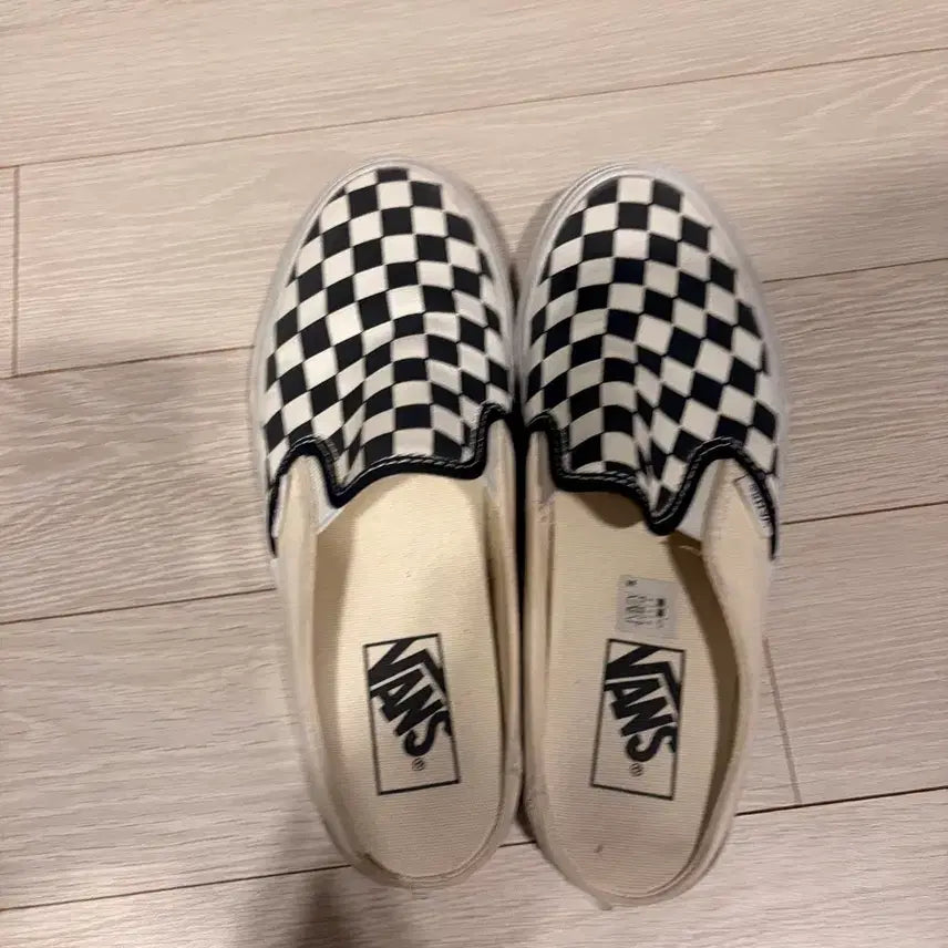 [BUNJANG] Vans Slip-On Mule Checkerboard Black/White (235mm) / 반스 슬립온 뮬 체커보드 블랙/화이트 235mm