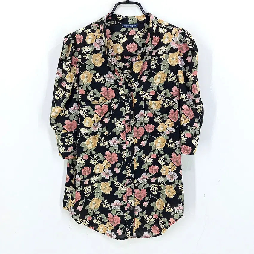 [BUNJANG] MOJO.S.PINE Women's Summer 6-Sleeve Blouse Black / 모조에스핀 여 여름 루즈핏 6부소매블라우스 블랙84 (HU44920)