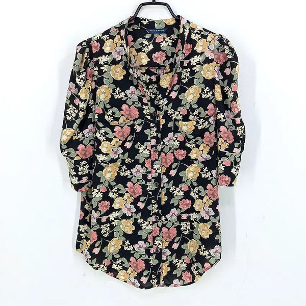 [BUNJANG] MOJO.S.PINE Women's Summer 6-Sleeve Blouse Black / 모조에스핀 여 여름 루즈핏 6부소매블라우스 블랙84 (HU44920)