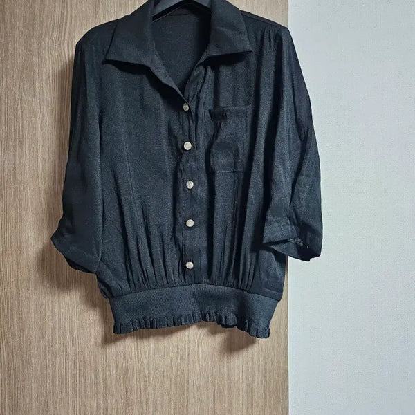 [BUNJANG] AK Ann Klein Ribbed Hem Blouse / AK앤클라인 밑단시보리 블라우스