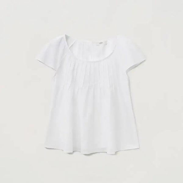 [BUNJANG] Loren Pintuck Cotton Cap Sleeve Blouse Ivory / 어랜 Pintuck cotton cap sleeve blouse 아이보리