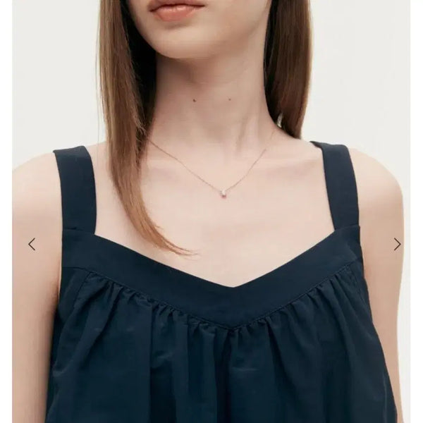 [BUNJANG] Sie Mare Ruffle Sleeveless Blouse Top Navy / 시에 마레 러플 블라우스 탑 슬리브리스 네이비 2 sie