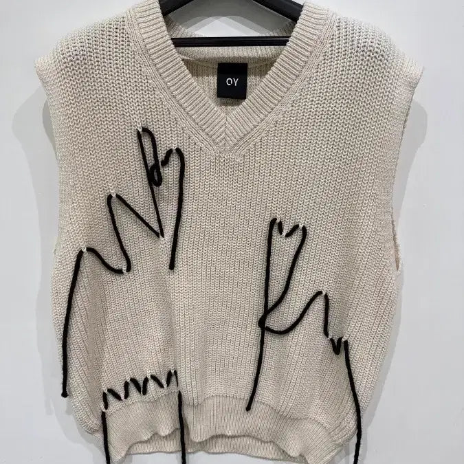 [BUNJANG] OY Zigzag Stitch Knit Vest / [XL] 오와이 지그재그 스티치 니트 베스트