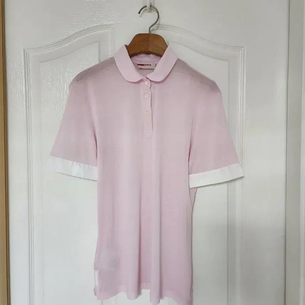[BUNJANG] Prada Pink Short Sleeve Knit Polo / 프라다 핑크 반팔 카라 니트