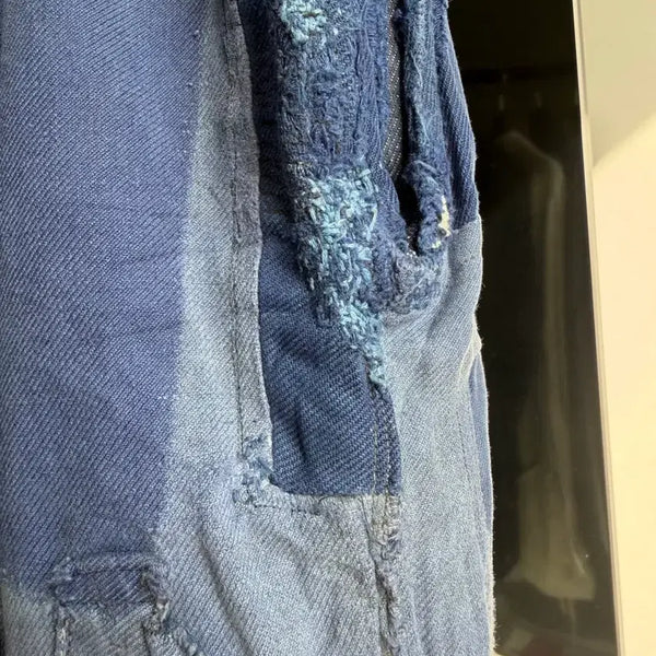 [BUNJANG] Vintage French Work Pants Sashiko Patchwork Ghost Pocket / 40s-50s 사시코 페이딩 고스트포켓 패치워크 프렌치워크팬츠