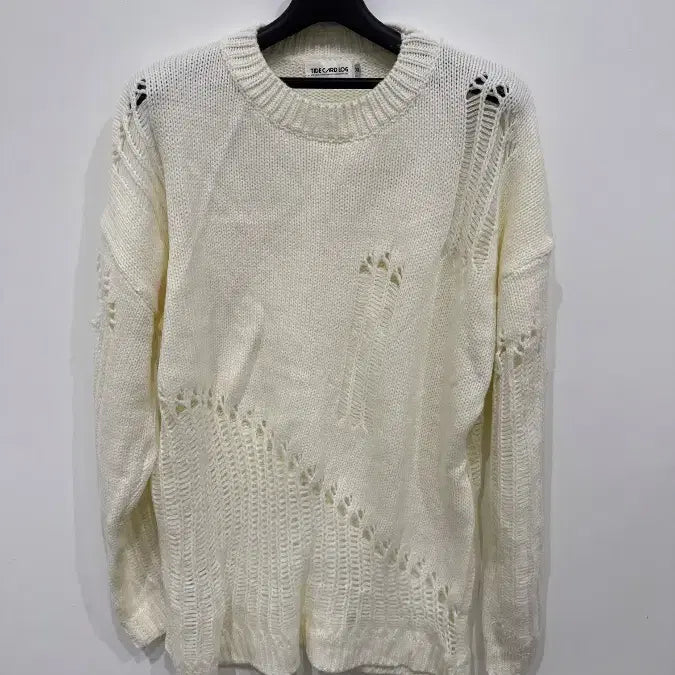 [BUNJANG] Tide Card Log XL Damage Knit Sweater / [XL] 타이드 카드 로그 데미지 니트 스웨터