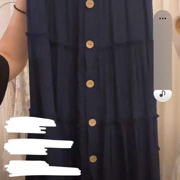 [BUNJANG] Vintage Mori Girl Style Navy Lace Button Long Skirt / 빈티지 모리걸 하구미 페어리 모리노가토 바선생 레이스 단추 롱 스커트