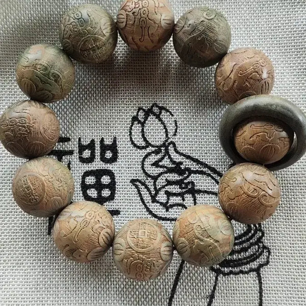 [BUNJANG] Premium Agarwood Prayer Beads (20mm) / 최고급 침수 녹단 비휴 진보재물 염주 20mm