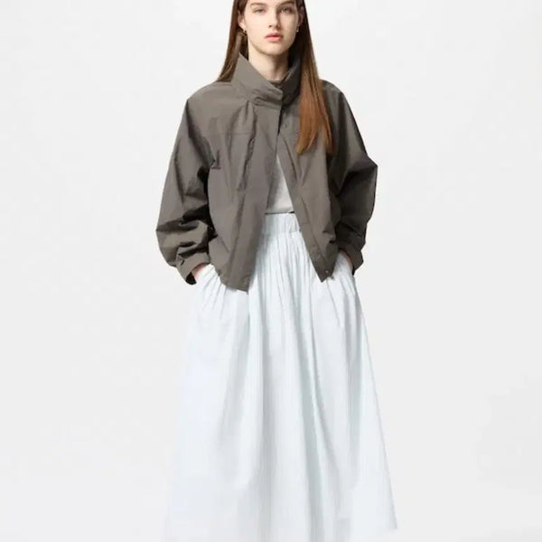 [BUNJANG] Uniqlo Volume Gather Skirt Light Gray / 유니클로 볼륨개더 스커트 라이트 그레이