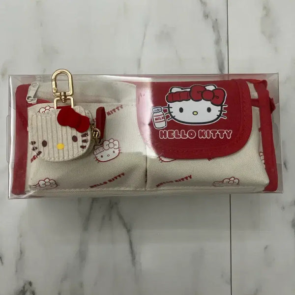 [BUNJANG] Hello Kitty Sealed Pencil Case + Charm Pouch / 미개봉 헬로키티 필통+ 키티 파우치 참