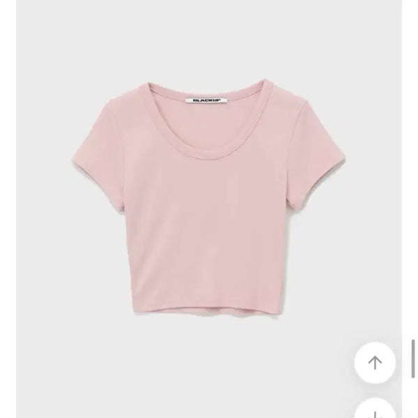 [BUNJANG] Black Up Standard U-Neck Crop T-Shirt Baby Pink M / 새상품) 블랙업 스탠다드 유넥 크롭 반팔티 베이비핑크 M