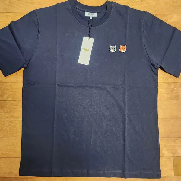 [BUNJANG] Maison Kitsuné Double Fox Head Navy Short Sleeve T-Shirt L / [새상품] 메종키츠네 더블 폭스 네이비  반팔티 L