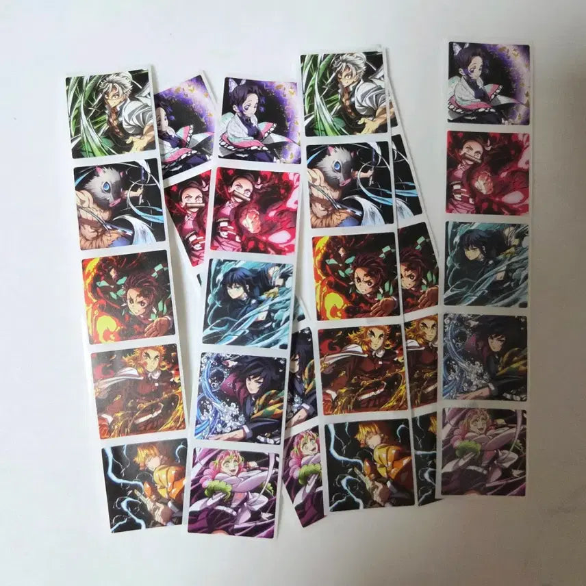 [BUNJANG] Demon Slayer: Kimetsu no Yaiba Rolled Sticker Set - Sanemi, Kyojuro, Giyu, Muichiro / 10컷 귀멸의 칼날 사네미 쿄쥬로 기유 무이치로 롤소분컷 롤스티커