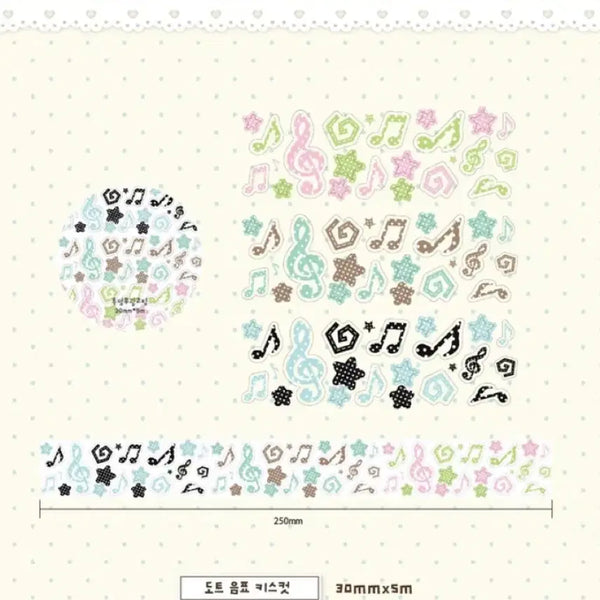 [BUNJANG] Logi Sticker Dot Music Note Kiss Cut Matte Deco Sticker / 로지스티커 도트 음표 키스컷 마테띵 다꾸 스티커