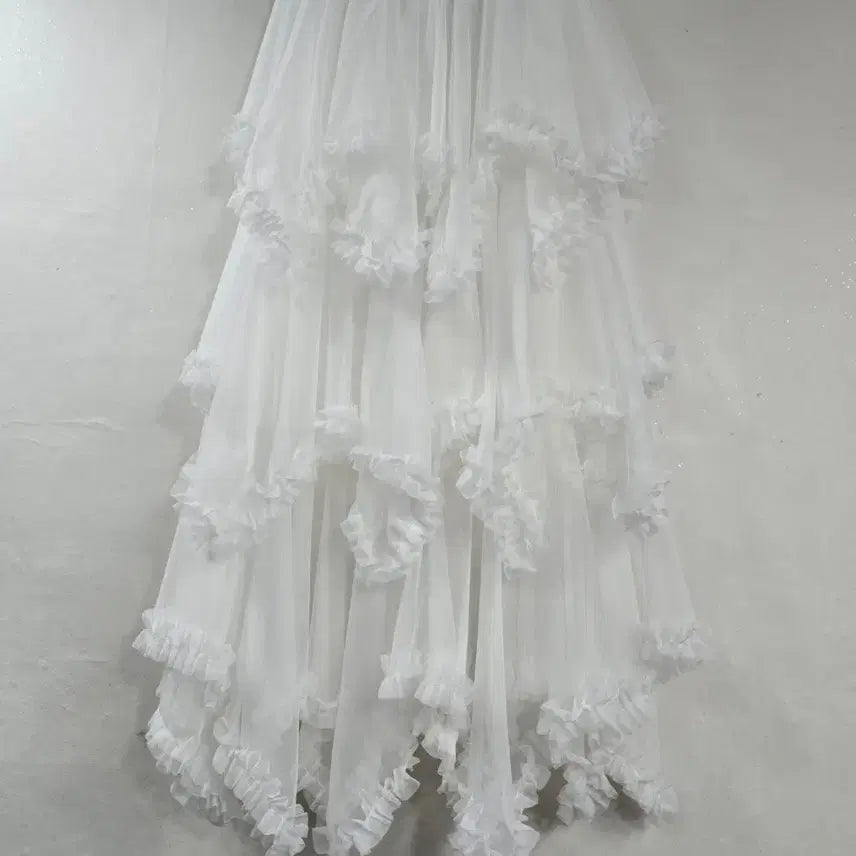 [BUNJANG] Sheer Layered Ruffle Skirt / 새상품) 시스루 캉캉 스커트