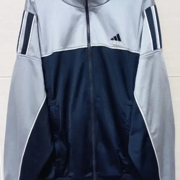 [BUNJANG] Adidas Rare Grey Navy Track Top Jersey Zip-up L / 아디다스 희귀 그레이 네이비 트랙탑 저지 져지집업 100/L