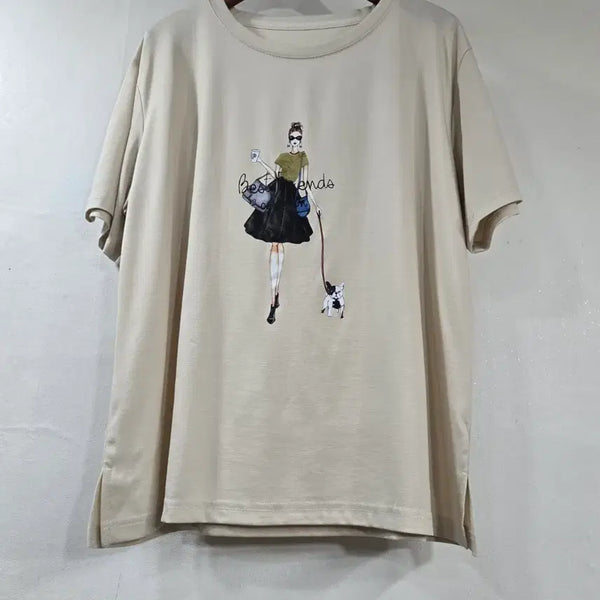 [BUNJANG] Printed Short Sleeve T-Shirt / 새상품) 프린팅 반팔티
