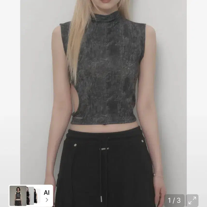 [BUNJANG] ETEOOME Side Hole Neck Slit Tank Top / 새상품)에트오소메 사이드 홀 넥 슬릿 탱크탑