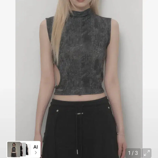[BUNJANG] ETEOOME Side Hole Neck Slit Tank Top / 새상품)에트오소메 사이드 홀 넥 슬릿 탱크탑