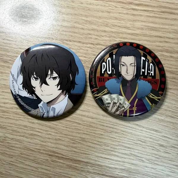 [BUNJANG] Bungo Stray Dogs Dazai Osamu & Mori Ogai Can Badges / 문스독 문호스트레이독스 다자이 오사무, 모리 오가이 뱃지 캔뱃지 판매