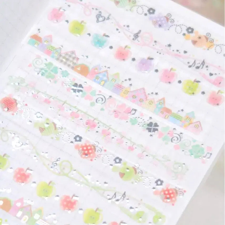 [BUNJANG] Pearly Button Breeze Silver Line Kiss Cut Sticker / 펄리버튼 브리즈 실버라인 키스컷