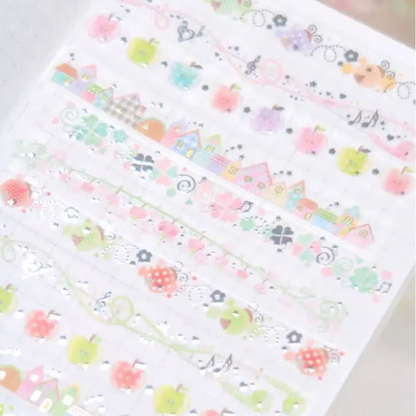 [BUNJANG] Pearly Button Breeze Silver Line Kiss Cut Sticker / 펄리버튼 브리즈 실버라인 키스컷