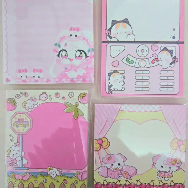 [BUNJANG] Romy Hi Machi Memo Pad Set - 4 Volumes / [포용] 떡메모지 4권 로미 히 마찌