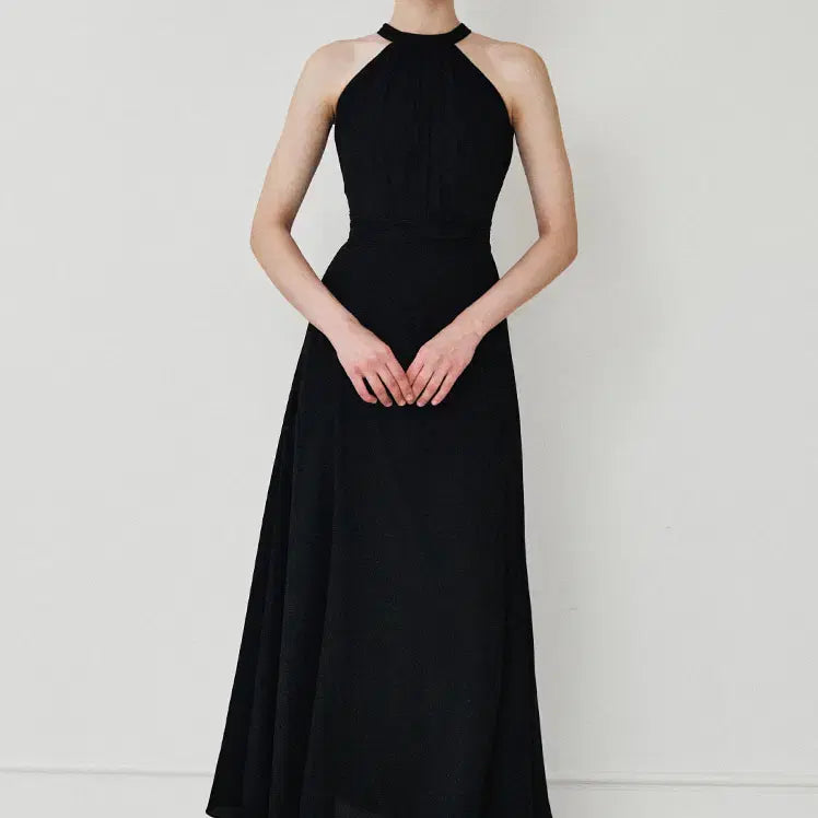 [BUNJANG] Grace U Isabel Halterneck Dress Black Size S / 그레이스유 이자벨 홀터넥 원피스 블랙 S사이즈 새제품 팝니다