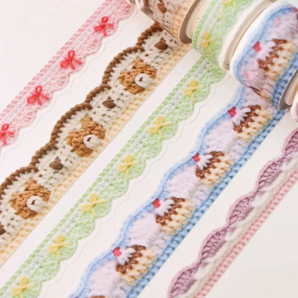 [BUNJANG] Ddu-ddu Store Knit Washi Tape Season 2 D-cut Stickers / 뚜뚜상점 뜨개 마테 시즌2 마테띵 다꾸 스티커 다이컷