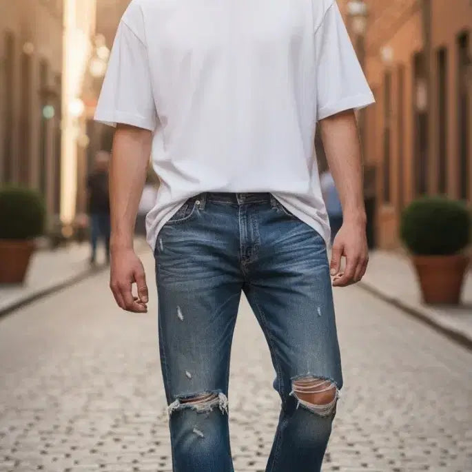 [BUNJANG] Men's Ripped Jeans / 청바지 남성 청바지 찢어진 청바지