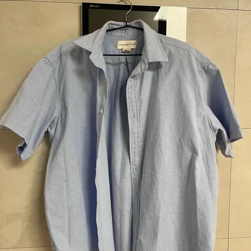 [BUNJANG] La Fille Store Sky Blue Oversized Shirt / 라퍼지스토어 스카이블루 오버핏 셔츠