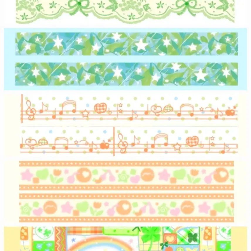 [BUNJANG] Cotton Green Set Washi Tape / 코튼 초록 5종 마테띵