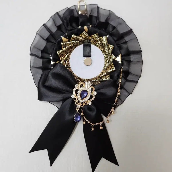 [BUNJANG] Handmade Ita Bag Keyring with Rosette - Black / (추가금X) 수제 주문제작 핸드메이드 이타백 리본 로제트 키링 ㅡ 블랙