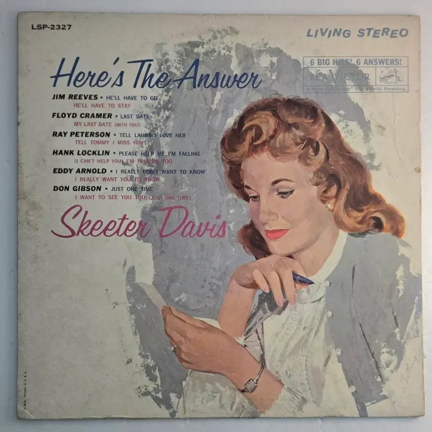 [BUNJANG] Skeeter Davis Here's The Answer Original US First Pressing LP / 스키터 데이비스- Here's The Answer LP 리빙스테레오 초반