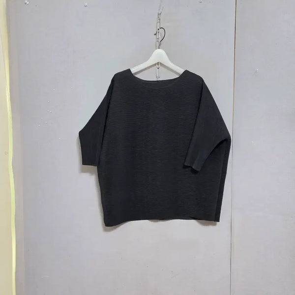 [BUNJANG] Pleatsme 5-Sleeve T-Shirt Black / 플리츠미 5부소매 티셔츠 FF  n6512