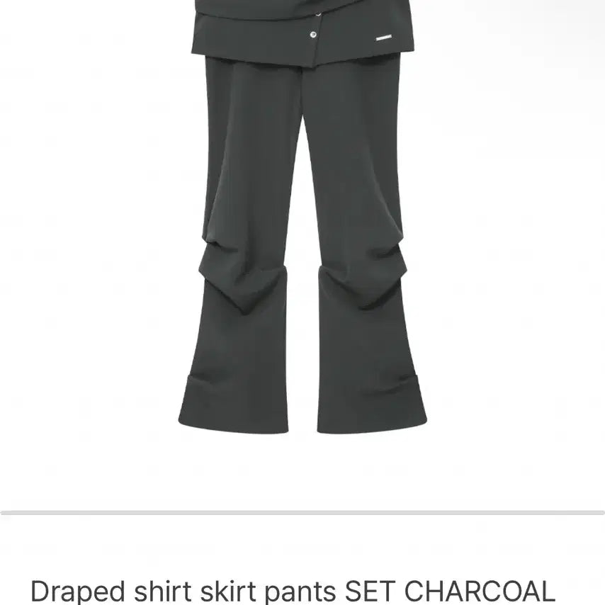 [BUNJANG] MISEKI SEOUL Draped Shirt Skirt Pants Set Charcoal / 미세키서울 Draped shirt skirt pants SET  챠콜