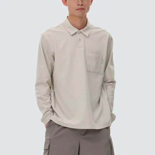 [BUNJANG] Snow Peak Long Sleeve Polo Shirt / (L)스노우피크 포켓 긴팔 카라티