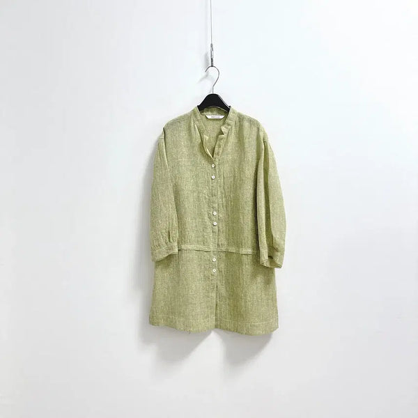 [BUNJANG] Prendang Linen Blend Long Blouse / 쁘랭땅 린넨 혼방 롱 블라우스