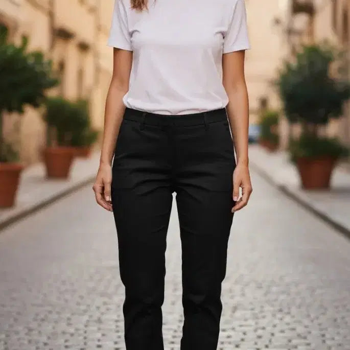 [BUNJANG] Women's Tommy Hilfiger Black Cotton Pants Size 67 / 여성 타미힐피거 블랙 면바지 67