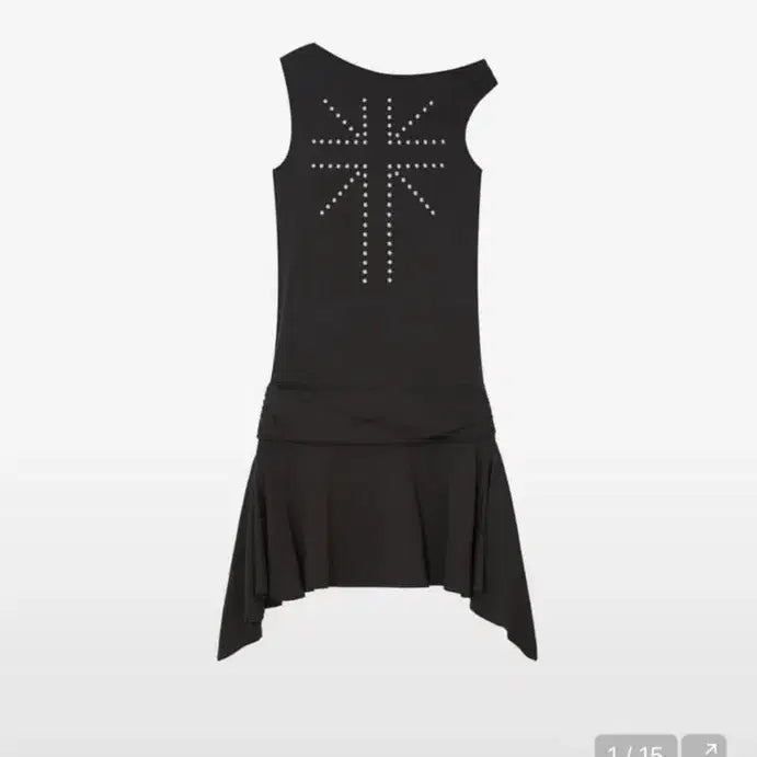 [BUNJANG] Casico Stud Dress Charcoal / 카시코 스터드 원피스 차콜
