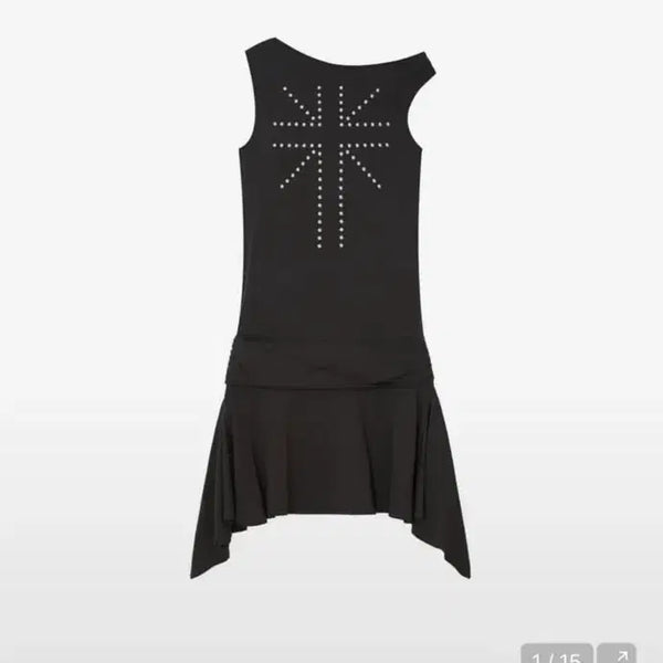 [BUNJANG] Casico Stud Dress Charcoal / 카시코 스터드 원피스 차콜