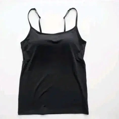 [BUNJANG] Built-in Bra Camisole Black / 블랙캡내장나시
