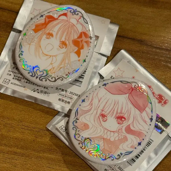 [BUNJANG] Shugo Chara! Heart Locket Can Badge Set - Utau Hoshina & Rima Mashiro / 캐릭캐릭체인지 캐캐체 마음의알 캔뱃지 유이 리마