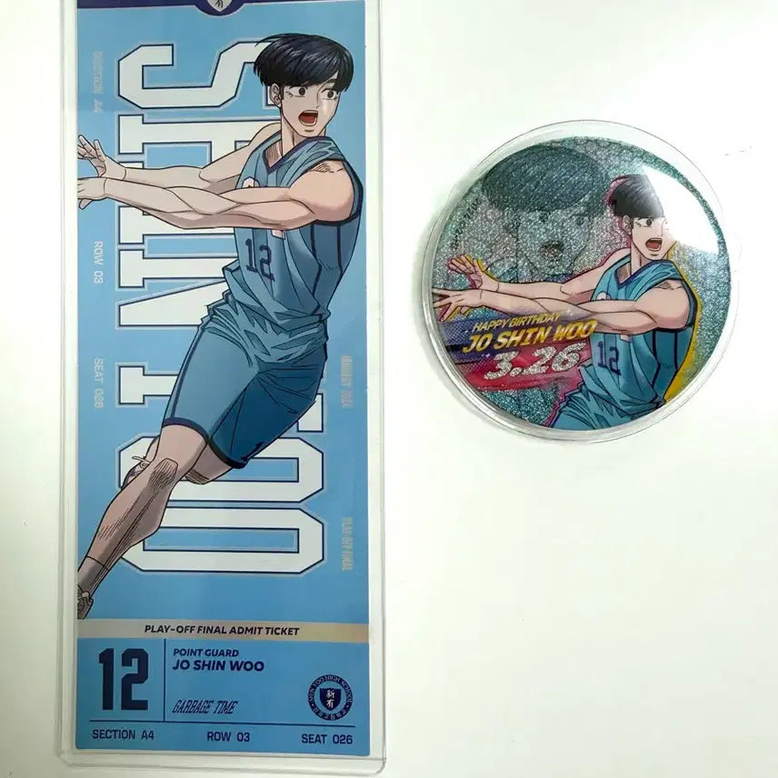[BUNJANG] Garbage Time Jo Shin-woo Player Ticket & Can Badge Bundle Set / 가비지타임 갑타 조신우 선수티켓 캔뱃지 일괄