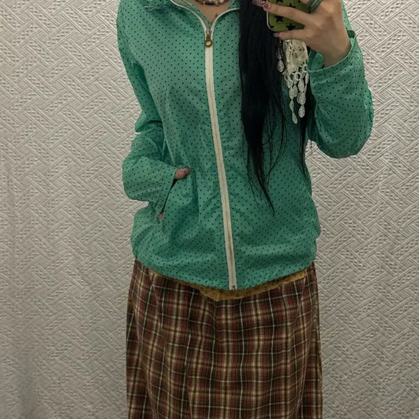 [BUNJANG] New Balance Kith Mint Core Polka Dot Windbreaker Jacket / 뉴발란스 키치 민트코어 도트 땡땡이 바람막이 자켓 K0303