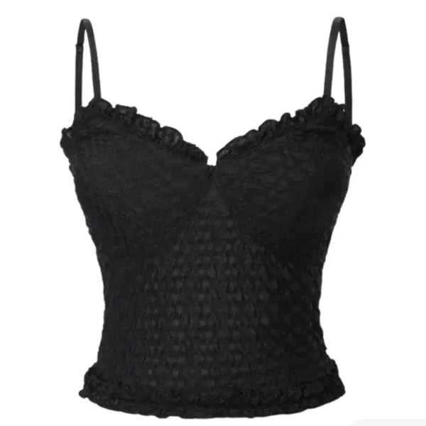 [BUNJANG] threetimes Blooming Camisole Black / 쓰리타임즈 threetimes 쓰탐 블루밍 캐미솔 블랙