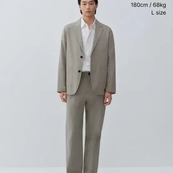 [BUNJANG] Musinsa Standard City Workers Linen Blend Blazer & Tapered Pants Set-up / 무탠다드 시티워커스 린넨 블렌드 블레이져/팬츠 셋업