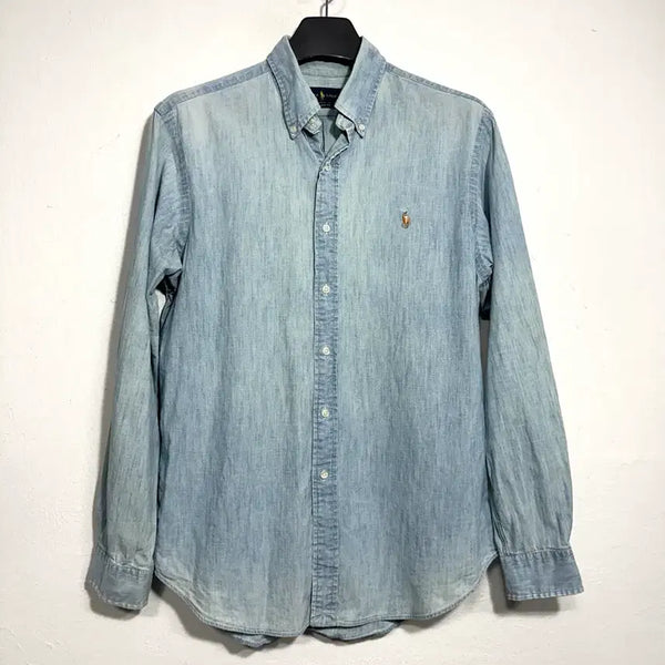 [BUNJANG] Ralph Lauren Chambray Light Wash Denim Shirt Classic Fit M / 랄프로렌 샴브레이 연청 데님셔츠 클래식핏 M