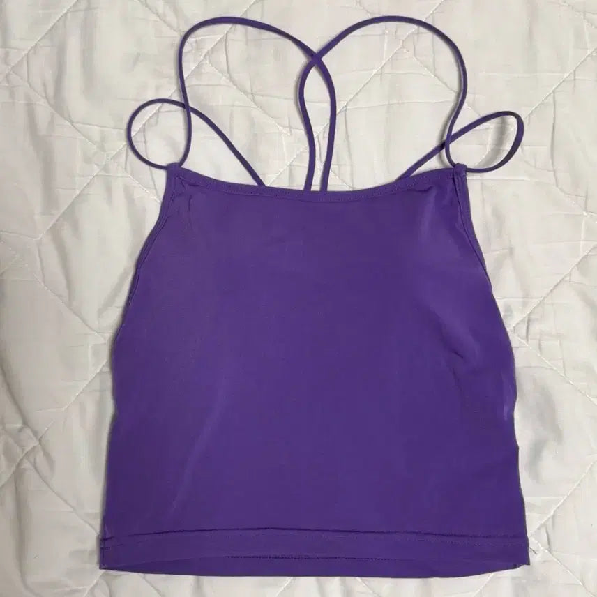 [BUNJANG] Built-in Cup Lingerie Bralette Top - Purple / 캡내장 라인 브라탑 퍼플